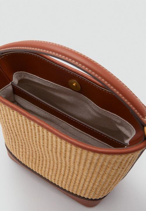 MANGO - Mateo bucket bag - beige & taupe