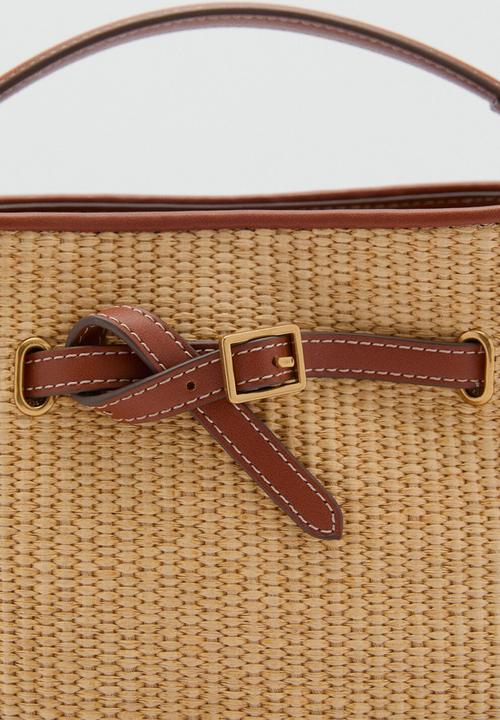 MANGO - Mateo bucket bag - beige & taupe