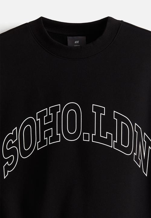 H&M - Embroidered sweatshirt - black soho