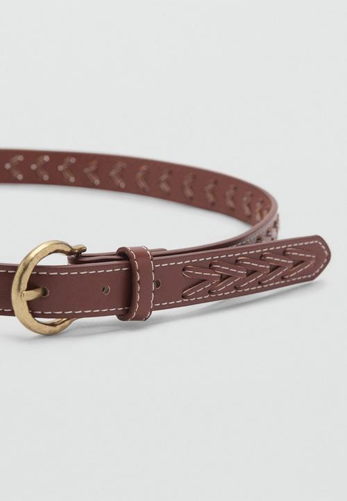 MANGO - Belt trenza - brown