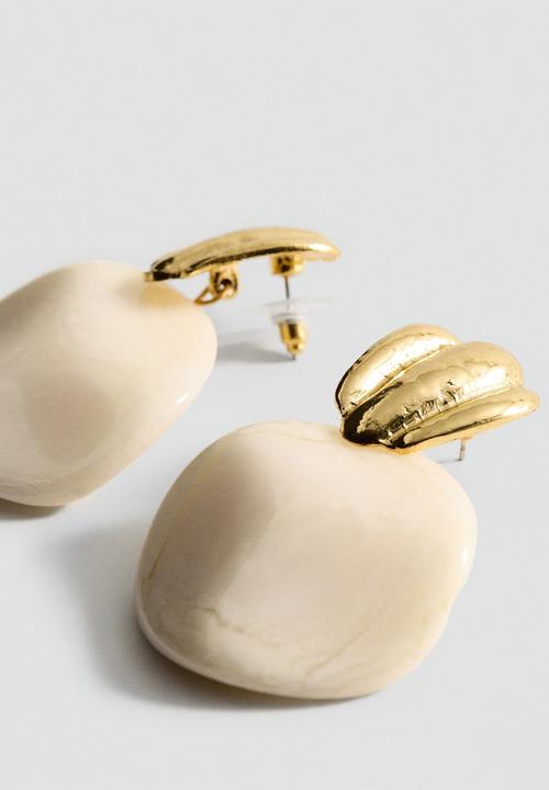 MANGO - Earrings fina - beige