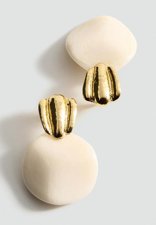 MANGO - Earrings fina - beige