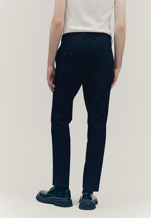 H&M - Slim fit tailored trousers - navy blue