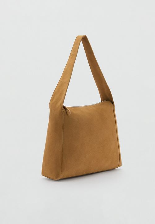 MANGO - Shoulder bag piramide - camel