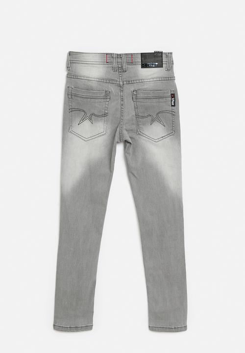 SOVIET - Boys Fashion Skinny Denim - Light Grey