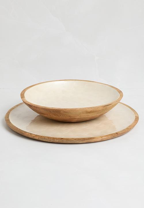 Excellent Houseware - Round platter mango wood 38cm - natural