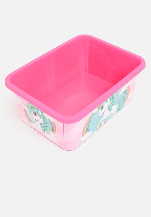 Disney - Unicorn Rainbow storage click box - Pink