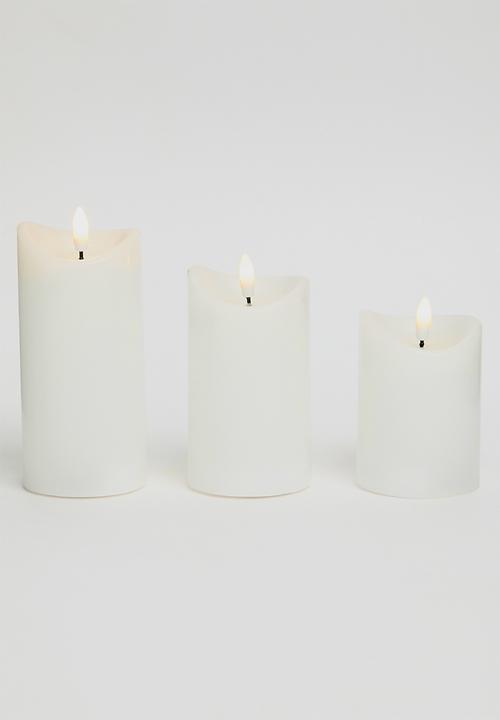 H&S - LED Candle set of 3pcs - white	