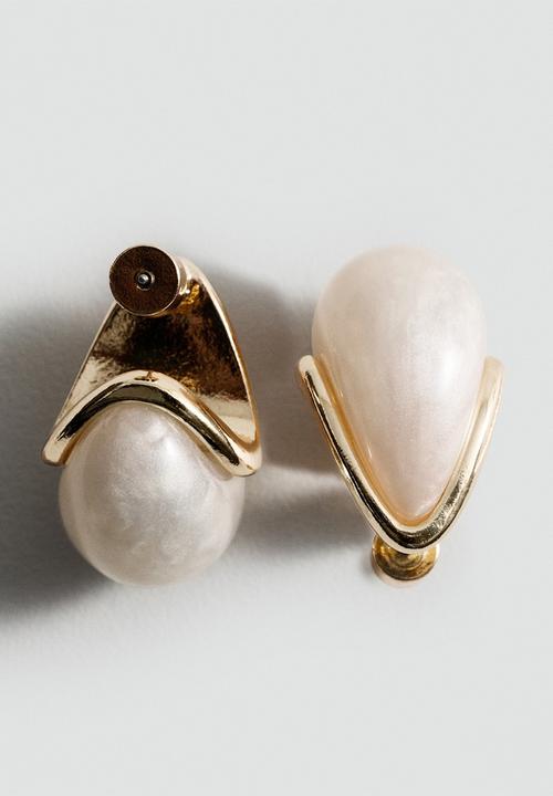 MANGO - Cameron2 earrings - light beige