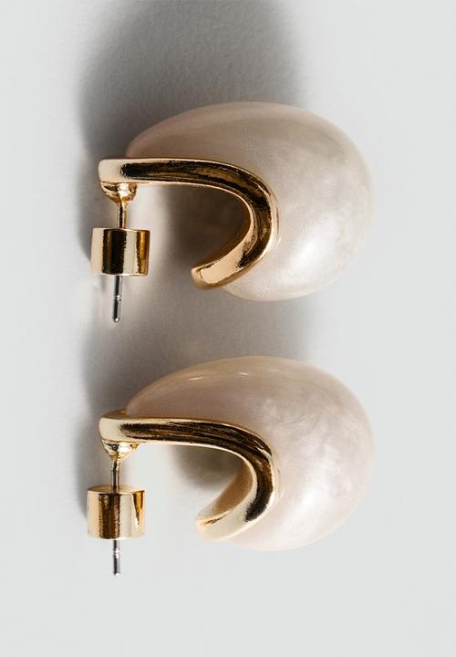 MANGO - Cameron2 earrings - light beige