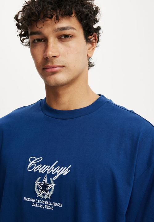 Cotton On - NFL box fit T-shirt - lcn dal limoges blue/dallas - script