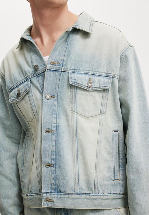 Cotton On - Oversized trucker jacket - halen blue