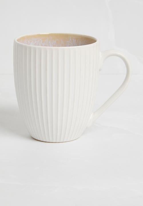 Excellent Houseware - Mug stoneware 400ml set of 4 - white