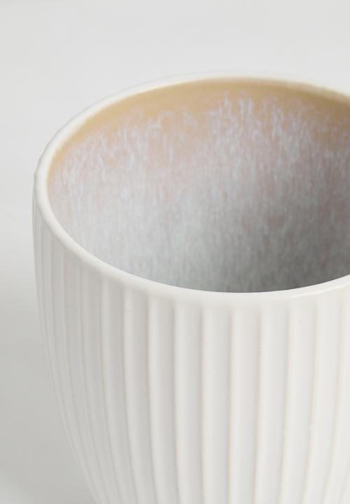Excellent Houseware - Mug stoneware 400ml set of 4 - white