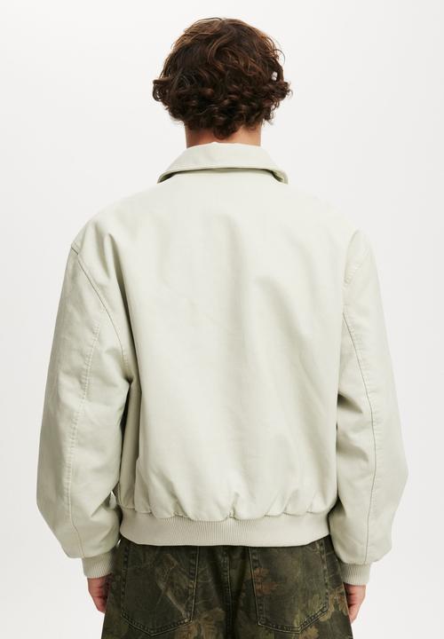 Cotton On - Cropped Faux Leather Bomber - Bone