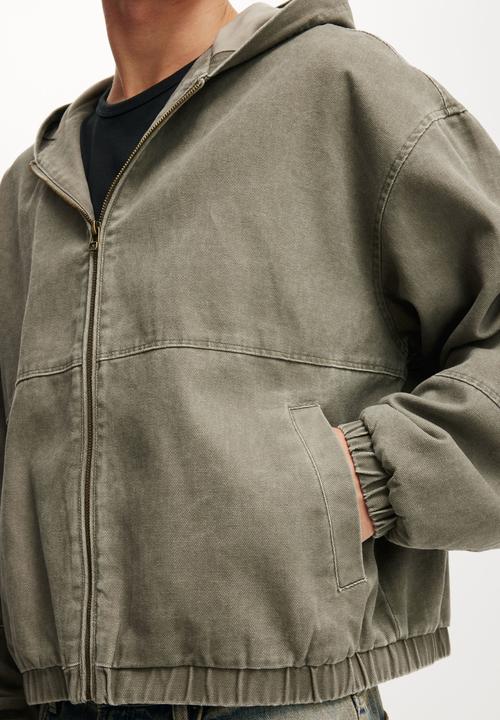 Cotton On - Coach Bomber Jacket - Washed khaki