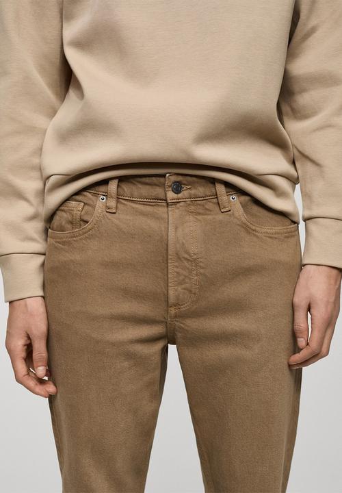 MANGO - Jeans benc  - ligth-brown