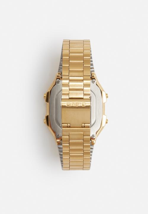Casio - Wide LCD backlight watch - gold