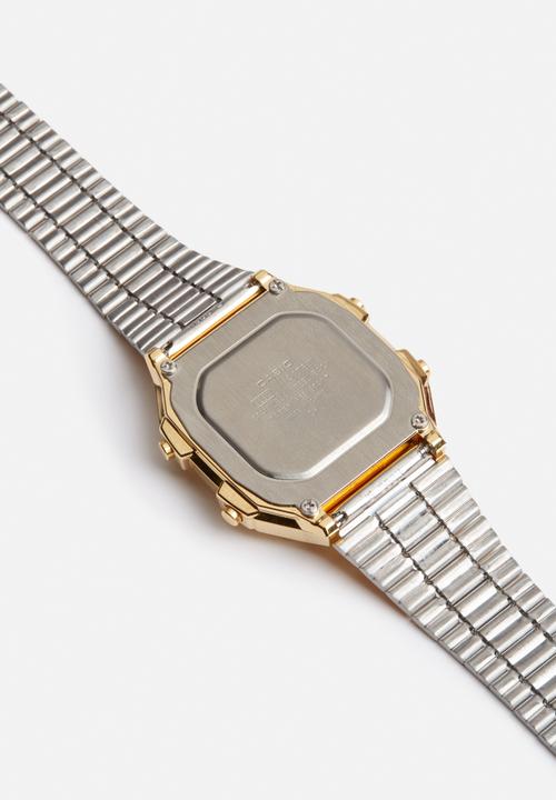 Casio - Wide LCD backlight watch - gold