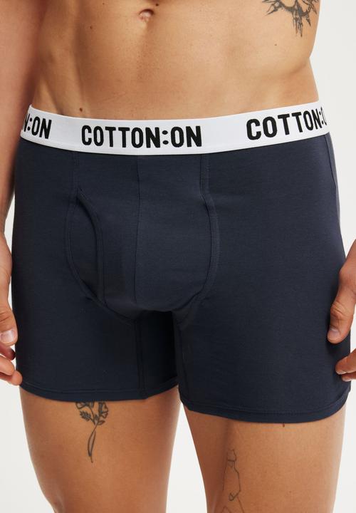 Cotton On - Mens Organic Cotton Trunks - True Navy/White/Black