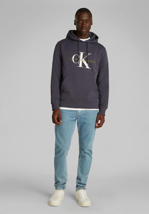 Calvin Klein - SEASONAL MONOLOGO REGULAR HOODIE - EBONY
