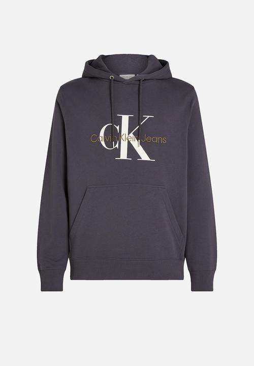 Calvin Klein - SEASONAL MONOLOGO REGULAR HOODIE - EBONY
