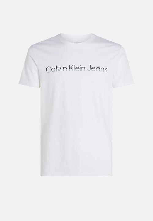 Calvin Klein - Mixed Institutional Logo Tee - Bright White