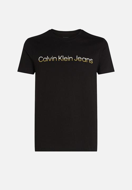 Calvin Klein - MIXED INSTITUTIONAL LOGO TEE - Ck Black