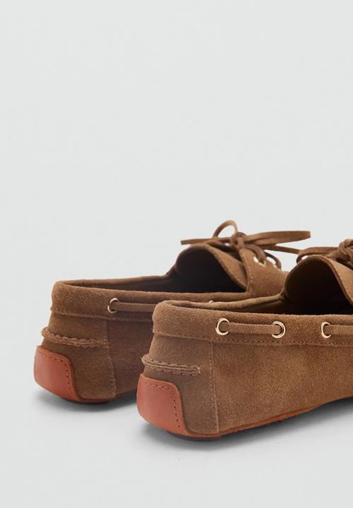 MANGO - Nautilus leather boat shoe - medium brown