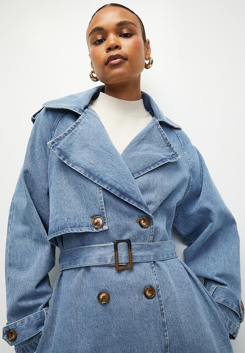 Denim trench coat - blue