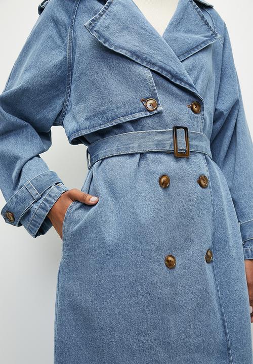 Denim trench coat - blue