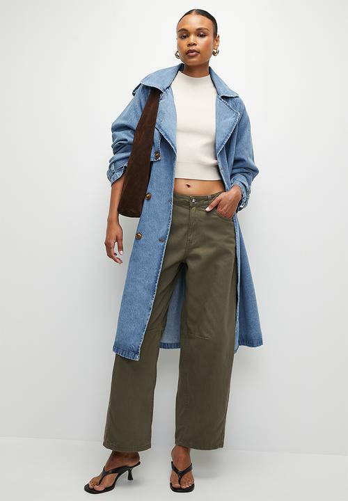 Denim trench coat - blue