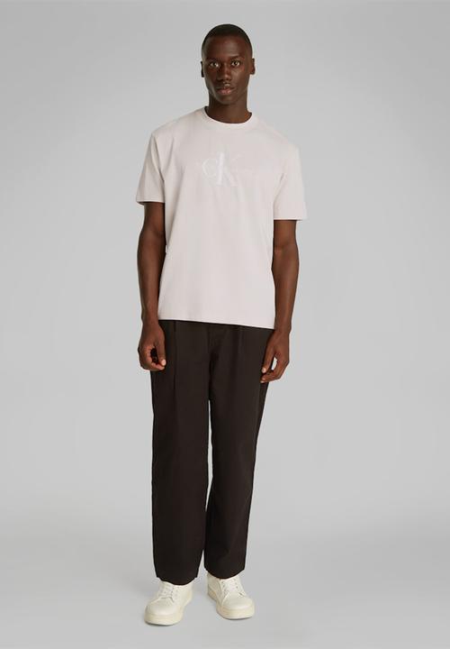 Calvin Klein - Shiny monologo tee - moonbeam