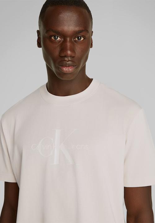 Calvin Klein - Shiny monologo tee - moonbeam