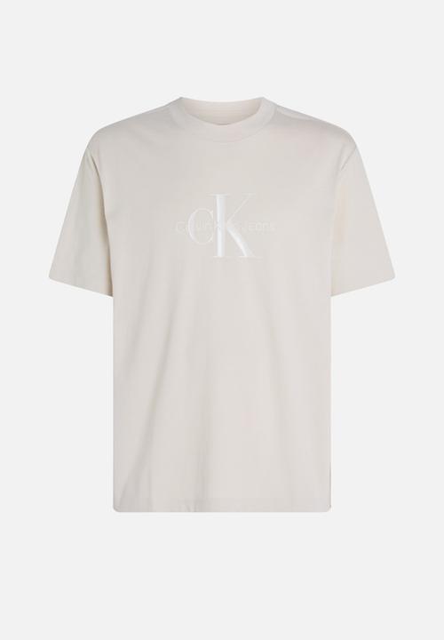 Calvin Klein - Shiny monologo tee - moonbeam