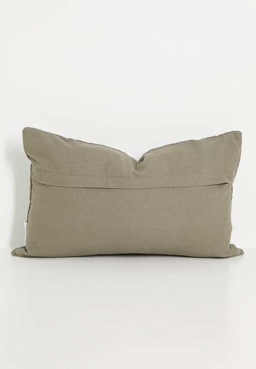 Sixth Floor - Sima embroidered cushion cover - taupe