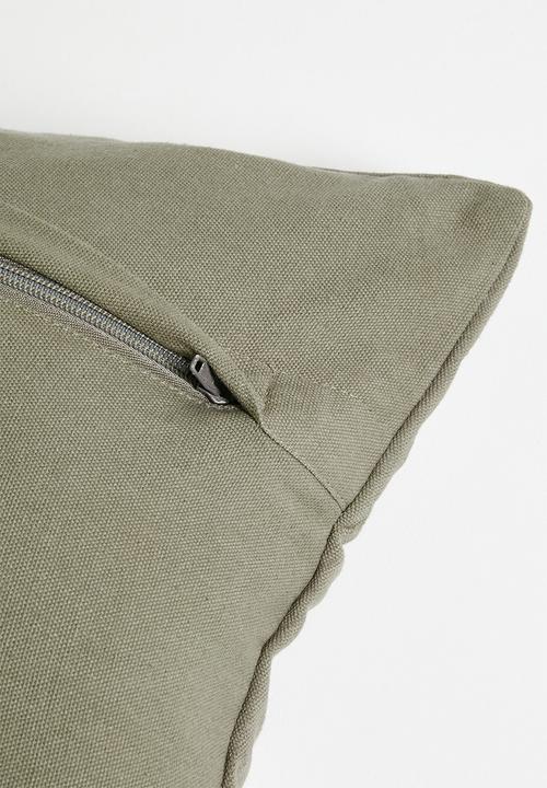Sixth Floor - Sima embroidered cushion cover - taupe