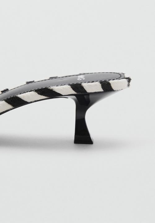 MANGO - Cresen1 leather heel - white & black
