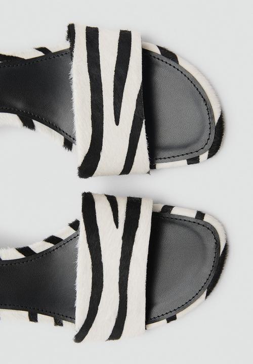 MANGO - Cresen1 leather heel - white & black