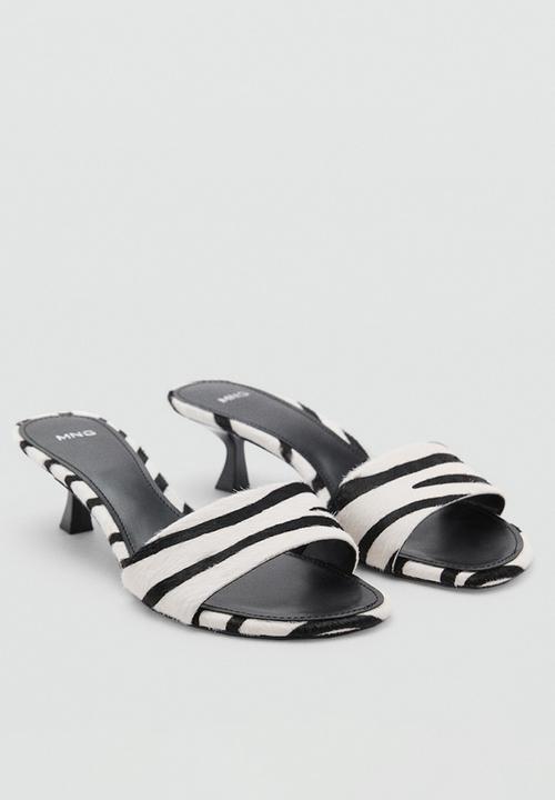 MANGO - Cresen1 leather heel - white & black