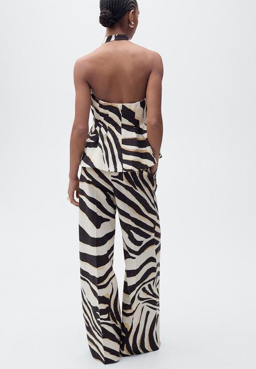 MANGO - Vest Zebra - Light Beige