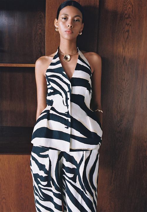 MANGO - Vest Zebra - Light Beige
