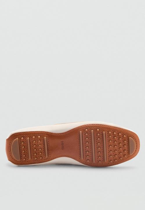 MANGO - Nautu leather boat shoe - white