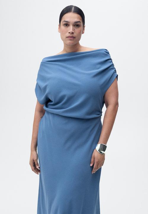 MANGO - Dress Marina - Medium Blue
