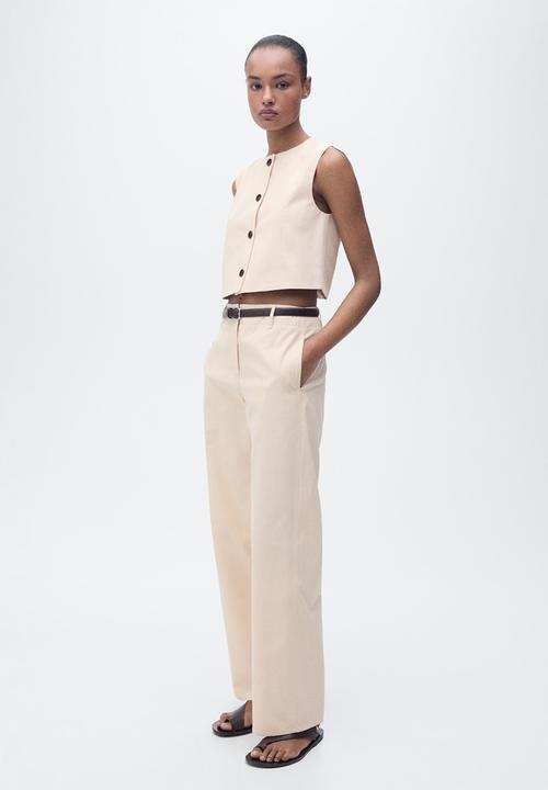 MANGO - Trousers Padua - Light Beige