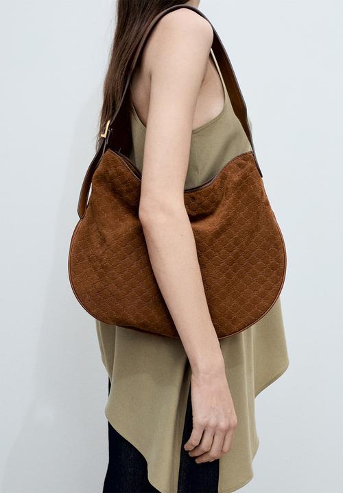 MANGO - Top Swade - Beige & Khaki