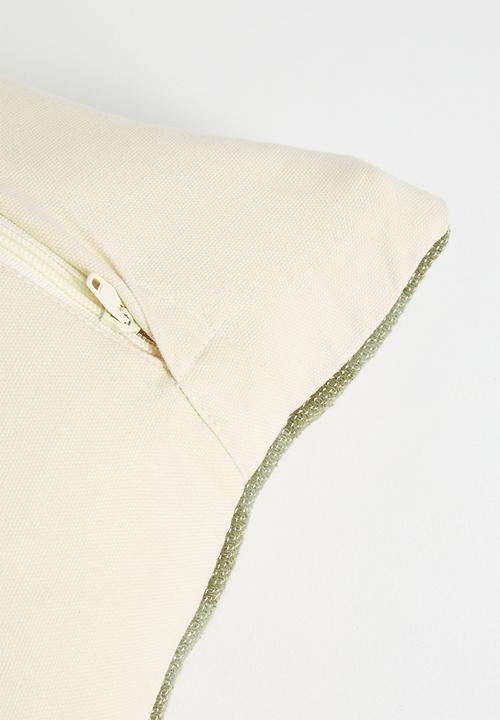 Sixth Floor - Mela woven cushion cover - neutral & green