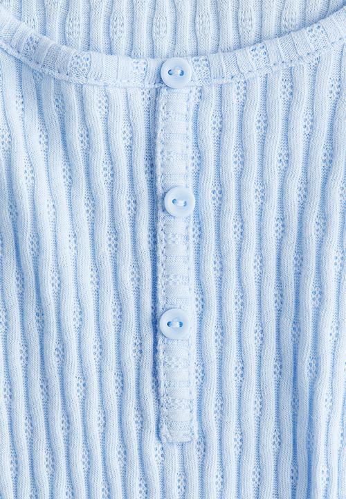 H&M - Pointelle jersey top - light blue