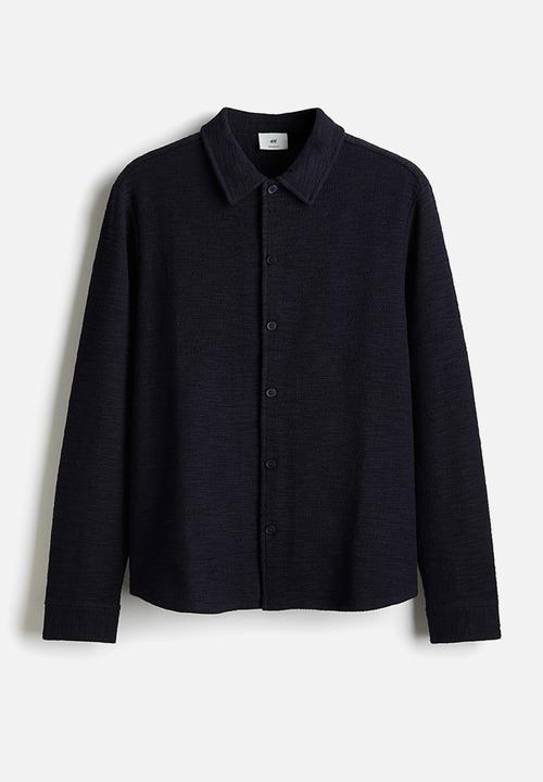 H&M - Regular fit textured shirt - navy blue