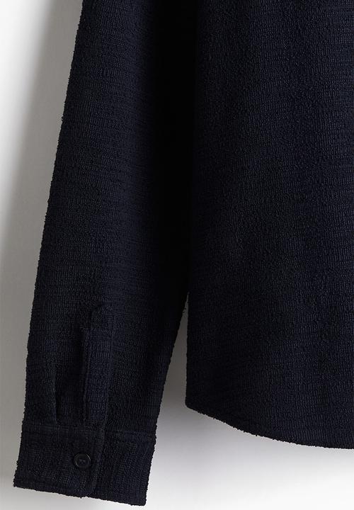 H&M - Regular fit textured shirt - navy blue
